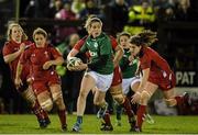7 February 2014; Nora Stapleton, Ireland, breaks through the Wales defence. Women's Six Nations Rugby Championship, Ireland v Wales, Ashbourne RFC, Ashbourne, Co. Meath. Picture credit: Ramsey Cardy / SPORTSFILE