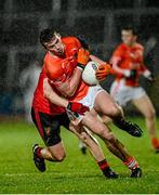7 February 2014; Ethan Rafferty, Armagh, in action against Donal O'Hare, Down. Allianz Football League, Division 2, Round 2, Armagh v Down, Athletic Grounds, Armagh. Picture credit: Oliver McVeigh / SPORTSFILE