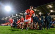 7 February 2014; Jamie Clarke, Armagh leads the break from the team picture. Allianz Football League, Division 2, Round 2, Armagh v Down, Athletic Grounds, Armagh. Picture credit: Oliver McVeigh / SPORTSFILE