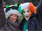 8 February 2014; Ireland supporters Beatrice Boco and Mario Geacomoni, from Derry, ahead of the game. RBS Six Nations Rugby Championship, Ireland v Wales, Aviva Stadium, Lansdowne Road, Dublin. Photo by Sportsfile