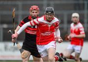 8 February 2014; Odhran McFadden, Loughgiel Shamrocks, in action against Denis Murphy, Mount Leinster Rangers. AIB GAA Hurling All-Ireland Senior Club Championship Semi-Final, Mount Leinster Rangers, Carlow v Loughgiel Shamrocks, Antrim. Páirc Elser, Newry, Co. Down. Picture credit: Oliver McVeigh / SPORTSFILE