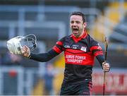 8 February 2014;James Hickey, Mount Leinster Rangers celebrates at the final whistle. AIB GAA Hurling All-Ireland Senior Club Championship Semi-Final, Mount Leinster Rangers, Carlow v Loughgiel Shamrocks, Antrim. Páirc Elser, Newry, Co. Down. Picture credit: Oliver McVeigh / SPORTSFILE