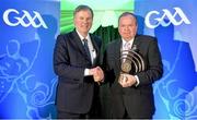 8 February 2014; Uachtarán Chumann Lúthchleas Gael Liam Ó Néill presents Brian Carthy, Co. Roscommon, with the 2013 Hall of Fame Award. GAA MacNamee Awards 2013, Croke Park, Dublin. Picture credit: Ramsey Cardy / SPORTSFILE