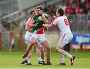 9 February 2014; Shane McHale, Mayo, in action against Peter Hughes and Colm Cavanagh, Tyrone. Allianz Football League Division 1 Round 2, Tyrone v Mayo, Healy Park, Omagh, Co. Tyrone. Picture credit: Oliver McVeigh / SPORTSFILE