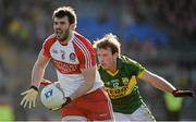 9 February 2014; Mark Lynch, Derry, in action against Donnchadh Walsh, Kerry. Allianz Football League, Division 1, Round 2, Kerry v Derry, Fitzgerald Stadium, Killarney, Co. Kerry. Picture credit: Diarmuid Greene / SPORTSFILE