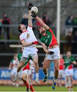 9 February 2014; Conan Grugan, Tyrone, in action against Aidan O'Shea, Mayo. Allianz Football League, Division 1, Round 2, Tyrone v Mayo, Healy Park, Omagh, Co. Tyrone. Picture credit: Oliver McVeigh / SPORTSFILE