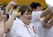 16 June 2005; Sonia Heaney from Delvin, Co.Westmeath, pictured at the opening ceremony of the Special Olympics Ireland Leinster / Eastern Regional Games 2005. Basketball Arena, Tallaght, Dublin. Picture credit; Matt Browne / SPORTSFILE