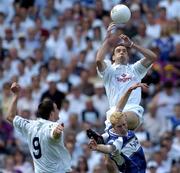 19 June 2005; Dermot Earley, supported by team-mate Michael Foley (9), Kildare, in action against Padraig Clancy, Laois. Bank of Ireland Leinster Senior Football Championship Semi-Final, Laois v Kildare, Croke Park, Dublin. Picture credit; Brian Lawless / SPORTSFILE