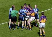 19 June 2005; Dublin and Wexford players get involved in a tussle during the match. Bank of Ireland Leinster Senior Football Championship Semi-Final, Dublin v Wexford, Croke Park, Dublin. Picture credit; Brian Lawless / SPORTSFILE