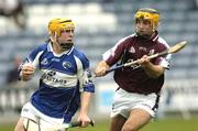 18 June 2005; Cahir Healy, Laois, in action against Ger Farragher, Galway. Guinness All-Ireland Senior Hurling Championship Qualifier, Round 1, Laois v Galway, O'Moore Park, Portlaoise, Co. Laois. Picture credit; Ray McManus / SPORTSFILE