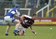 18 June 2005; Kevin Hayes, Galway, in action against Pat Mahon, laois. Guinness All-Ireland Senior Hurling Championship Qualifier, Round 1, Laois v Galway, O'Moore Park, Portlaoise, Co. Laois. Picture credit; Ray McManus / SPORTSFILE