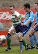 20 June 2005; Liam Tiernan, UCD, in action against Trevor Molloy, Shamrock Rovers. eircom League Cup, UCD v Shamrock Rovers, Belfield Park, UCD, Dublin. Picture credit; Damien Eagers / SPORTSFILE