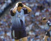 19 June 2005; Alan Brogan, Dublin holds his hands on his head after missing a point. Bank of Ireland Leinster Senior Football Championship Semi-Final, Dublin v Wexford, Croke Park, Dublin. Picture credit; Damien Eagers / SPORTSFILE