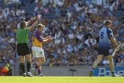19 June 2005; Referee Brian Crowe shows the red card to Dublin's Ciaran Whelan. Bank of Ireland Leinster Senior Football Championship Semi-Final, Dublin v Wexford, Croke Park, Dublin. Picture credit; Damien Eagers / SPORTSFILE