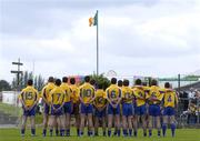 19 June 2005; Roscommon team stand for the national anthem before the start of the game. Bank of Ireland Connacht Senior Football Championship Semi-Final, Mayo v Roscommon, Dr. Hyde Park, Roscommon. Picture credit; David Maher / SPORTSFILE