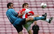 21 June 2005; Keith Dunne, St. Patrick's Athletic, in action against Terry Palmer, Bohemians. eircom League Cup, Pool B, Bohemians v St. Patrick's Athletic, Dalymount Park, Dublin. Picture credit; David Maher / SPORTSFILE