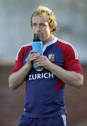 22 June 2005; Winger Denis Hickie takes a drink during squad training. British and Irish Lions squad training, Christ College, Christchurch, New Zealand. Picture credit; Brendan Moran / SPORTSFILE