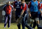 22 June 2005; Head coach Sir Clive Woodward watches his players during squad training. British and Irish Lions squad training, Christ College, Christchurch, New Zealand. Picture credit; Brendan Moran / SPORTSFILE