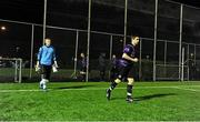 5 February 2014; Kevin Knight, Shamrock Rovers B, leads out his team-mates ahead of  their inaugural match against St. Mochta's. AUL Complex, Clonshaugh, Dublin. Picture credit: Barry Cregg / SPORTSFILE