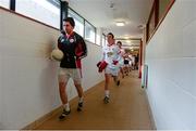 9 February 2014; Mattie Donnelly, Tyrone, leads his team out of the dressing rooms. Allianz Football League Division 1 Round 2, Tyrone v Mayo, Healy Park, Omagh, Co. Tyrone. Picture credit: Oliver McVeigh / SPORTSFILE