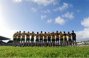 9 February 2014; The Donegal team stand for the National Anthem. Allianz Football League Division 2 Round 2, Galway v Donegal, Pearse Stadium, Salthill, Galway. Picture credit: Ray Ryan / SPORTSFILE