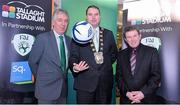 11 February 2014; The Football Association of Ireland today announced a new partnership with Tallaght Stadium for its Under 21 and Senior Women’s teams. Pictured at the announcement are, from left, FAI CEO John Delaney, Dermot Looney, Mayor of South Dublin, and County manager Danny McLoughlin. The Square Shopping Centre, Tallaght, Co. Dublin. Picture credit: Ramsey Cardy / SPORTSFILE