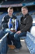 11 February 2014; In attendance at the launch of the 2014 Allianz Hurling Leagues are Wexford manager Liam Dunne, left, and Limerick manager TJ Ryan, with the Allianz Hurling League Division 1B trophy. The opening weekend of the Allianz Hurling League will see the current Division 1A champions Kilkenny take on the All-Ireland title holders Clare in Cusack Park, Ennis, on Sunday. Croke Park, Dublin. Picture credit: Brendan Moran / SPORTSFILE