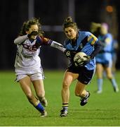 11 February 2014; Niamh Collins, University College Dublin, in action against Niamh O'Dea, University Limerick. HE GAA O'Connor Cup 2014, University College Dublin v University Limerick, UCD, Belfield, Dublin. Picture credit: Barry Cregg / SPORTSFILE
