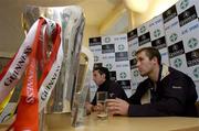 21 June 2005; Tipperary's Benny, left, and Ben O'Connor, Cork, during a press conference ahead of this weekend's Guinness Munster Senior Hurling Championship Final. Ely Place, Dublin. Picture credit; Pat Murphy / SPORTSFILE