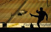 24 June 2005; Inside centre for the 1st Test, Jonny Wilkinson, practices his kicking at the match venue. British and Irish Lions Captain's Run, Jade Stadium, Christchurch, New Zealand. Picture credit; Brendan Moran / SPORTSFILE