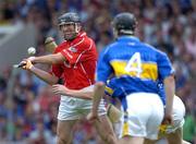 26 June 2005; Brian Corcoran, Cork, in action during the game. Guinness Munster Senior Hurling Championship Final, Cork v Tipperary, Pairc Ui Chaoimh, Cork. Picture Credit; Ray McManus / SPORTSFILE