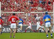 26 June 2005; Cork goalkeeper Donal Og Cusack saves a penalty. Guinness Munster Senior Hurling Championship Final, Cork v Tipperary, Pairc Ui Chaoimh, Cork. Picture Credit; Ray McManus / SPORTSFILE