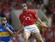 26 June 2005; Cork substitute Neil Ronan celebrates after scoring a second half point. Guinness Munster Senior Hurling Championship Final, Cork v Tipperary, Pairc Ui Chaoimh, Cork. Picture Credit; Ray McManus / SPORTSFILE