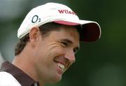 28 June 2005; Padraig Harrington in jovial mood on the putting green during practice in advance of the Smurfit European Open. K Club, Straffan, Co. Kildare Picture credit; David Maher / SPORTSFILE