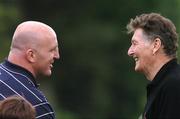 29 June 2005; Former Rugby International Keith Wood, left, with Dr. Michael WJ Smurfit, Chairman, Jefferson Smurfit Group during the Smurfit European Open Pro-Am. K Club, Straffan, Co. Kildare. Picture credit; David Maher / SPORTSFILE