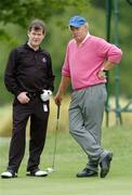 29 June 2005; JP McManus, left, and Dermot Desmond on the 15th green during the Smurfit European Open Pro-Am. K Club, Straffan, Co. Kildare. Picture credit; David Maher / SPORTSFILE