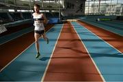 12 February 2014; John Travers, Donore Harriers AC, in attendance at the Woodie’s DIY National Senior Indoor Track and Field Championships launch 2014. Athlone Institute of Technology International Arena, Athlone, Co. Westmeath. Picture credit: David Maher / SPORTSFILE