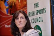 12 February 2014; Dr Úna May, Director of Anti-Doping with the Irish Sports Council, during a sports investment announcement by the Irish Sports Council. The Alexander Hotel, Dublin. Picture credit: Matt Browne / SPORTSFILE
