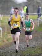12 February 2014; Paddy Maher, Dunshaughlin CC, Co. Meath, during the Junior Boy's race in the Aviva Leinster Schools Cross Country Championships. Santry Demesne, Santry, Co. Dublin. Picture credit: Ramsey Cardy / SPORTSFILE