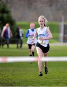 12 February 2014; Rhona Pierce, Skerries CC, Co. Dublin, on her way to winning the Intermediate Girl's race during the Aviva Leinster Schools Cross Country Championships. Santry Demesne, Santry, Co. Dublin. Picture credit: Ramsey Cardy / SPORTSFILE