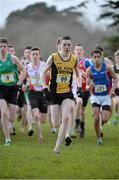 12 February 2014; Alan Monaghan, St. Patrick's Classical School, Navan, Co. Meath, leads the Intermediate Boy's race during the Aviva Leinster Schools Cross Country Championships. Santry Demesne, Santry, Co. Dublin. Picture credit: Ramsey Cardy / SPORTSFILE