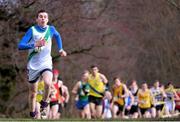 12 February 2014; Enda Cloake, St. Peter's College, Co. Wexford, leads during the Senior Boys race in the Aviva Leinster Schools Cross Country Championships. Santry Demesne, Santry, Co. Dublin. Picture credit: Ramsey Cardy / SPORTSFILE