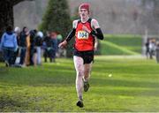 12 February 2014; David Mulhare, CBS, Portlaoise, Co. Laois, during the Senior Boys race in the Aviva Leinster Schools Cross Country Championships. Santry Demesne, Santry, Co. Dublin. Picture credit: Ramsey Cardy / SPORTSFILE