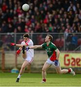 9 February 2014; Ronan O'Neill, Tyrone, in action against Colm Boyle, Mayo. Allianz Football League Division 1 Round 2, Tyrone v Mayo, Healy Park, Omagh, Co. Tyrone. Picture credit: Oliver McVeigh / SPORTSFILE