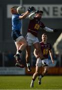 9 February 2014; Ciaran Reddin, Dublin, in action against Paul Sharry and Jamie Gonoud, right, Westmeath. Allianz Football League Division 1 Round 2, Westmeath v Dublin, Cusack Park, Friars Mill Road, Mullingar, Co. Westmeath. Picture credit: Ray McManus / SPORTSFILE