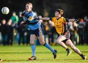13 February 2014; Paul Mannion, University College Dublin, in action against Jack Smith, Dublin City University. Irish Daily Mail HE GAA Sigerson Cup 2014, Quarter-Final, University College Dublin v Dublin City University, UCD, Belfield, Dublin. Picture credit: Pat Murphy / SPORTSFILE