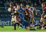 14 February 2014; Netani Talei, Newport Gwent Dragons, is tackled by Jack McGrath, Leinster. Celtic League 2013/14 Round 14, Leinster v Newport Gwent Dragons, RDS, Ballsbridge, Dublin. Picture credit: Ray Lohan / SPORTSFILE