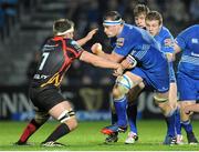 14 February 2014; Rhys Ruddock, Leinster, is tackled by Nic Cudd, Newport Gwent Dragons. Celtic League 2013/14 Round 14, Leinster v Newport Gwent Dragons, RDS, Ballsbridge, Dublin. Picture credit: Piaras Ó Mídheach / SPORTSFILE