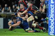 14 February 2014; Jack McGrath, Leinster, goes over to score his side's first try. Celtic League 2013/14 Round 14, Leinster v Newport Gwent Dragons, RDS, Ballsbridge, Dublin. Picture credit: Piaras Ó Mídheach / SPORTSFILE