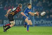 14 February 2014; Ian Madigan, Leinster, gets the ball away. Celtic League 2013/14 Round 14, Leinster v Newport Gwent Dragons, RDS, Ballsbridge, Dublin. Picture credit: Ramsey Cardy / SPORTSFILE